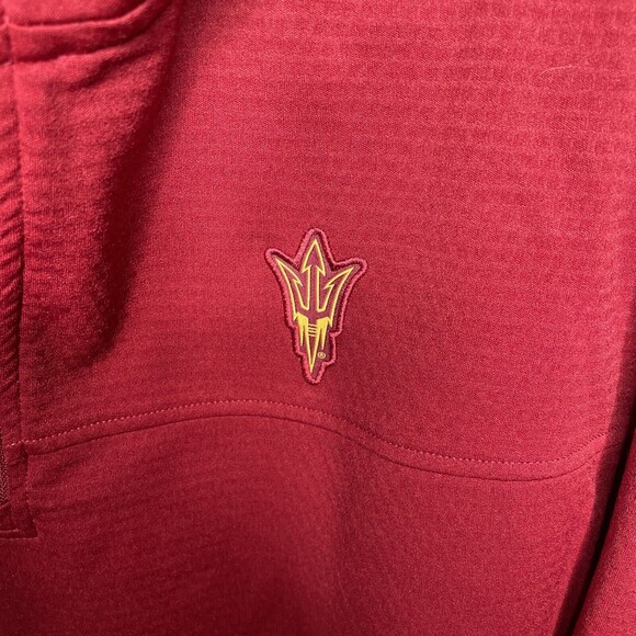 Captivating ASU  1/4 Zip Pullover Jacket Size Large Maroon Zipper Broke - Picture 4 of 11